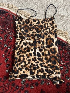 Leopard Print Spaghetti Strap Cami - Brown & Black